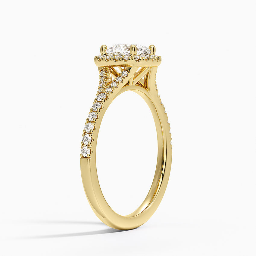 2,30 Karat Cushion Halo Tasarım Tektaş Laboratuvar Pırlanta Yüzük 18K -Novara - Bold Diamonds