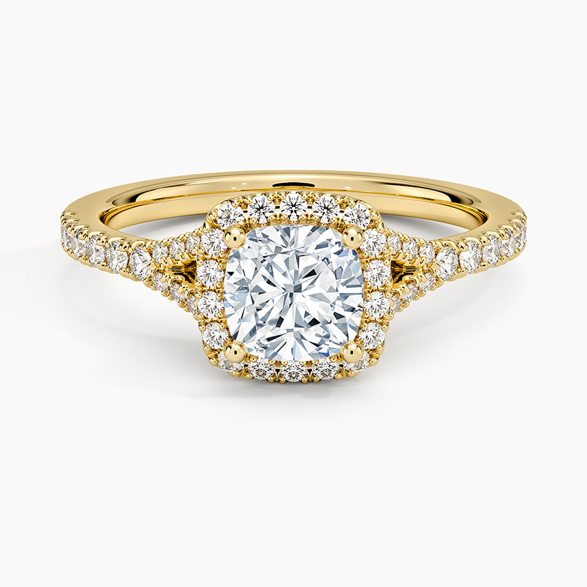 2,30 Karat Cushion Halo Tasarım Tektaş Laboratuvar Pırlanta Yüzük 18K -Novara - Bold Diamonds