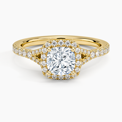 2,30 Karat Cushion Halo Tasarım Tektaş Laboratuvar Pırlanta Yüzük 18K -Novara - Bold Diamonds