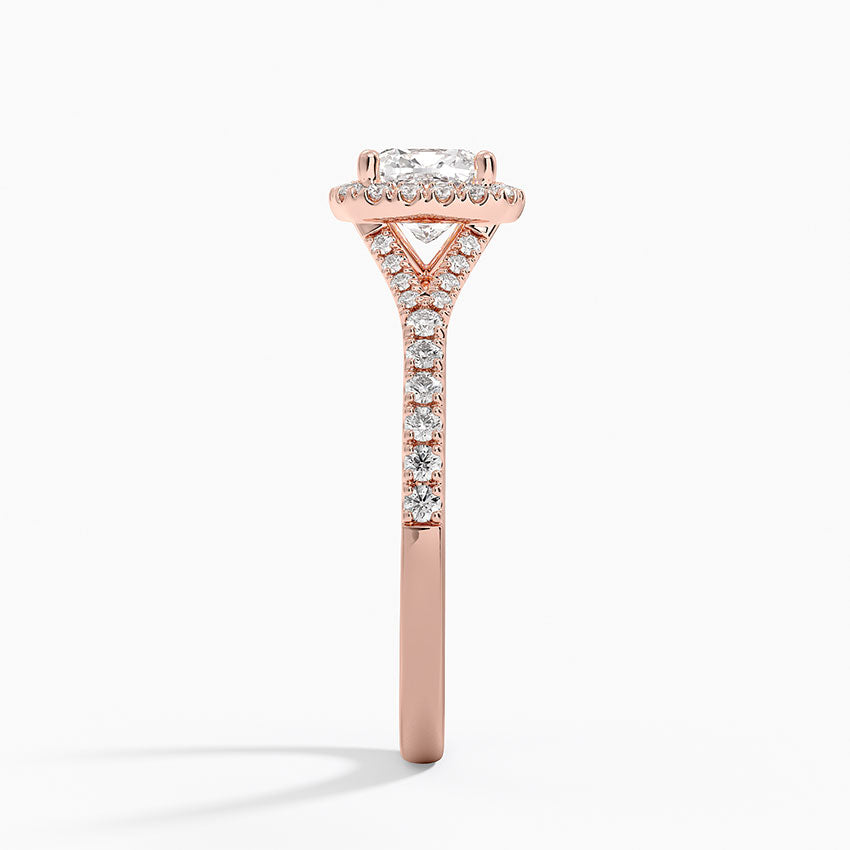 2,30 Karat Cushion Halo Tasarım Tektaş Laboratuvar Pırlanta Yüzük 18K -Novara - Bold Diamonds