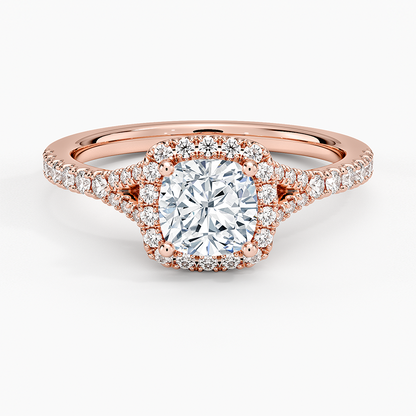 2,30 Karat Cushion Halo Tasarım Tektaş Laboratuvar Pırlanta Yüzük 18K -Novara - Bold Diamonds