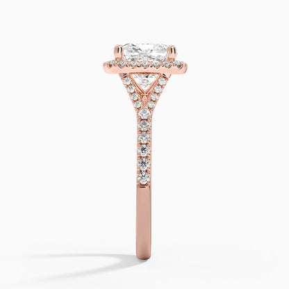2,30 Karat Cushion Halo Tasarım Tektaş Laboratuvar Pırlanta Yüzük 18K -Novara - Bold Diamonds