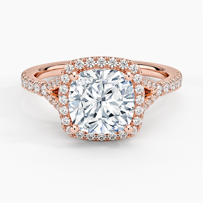 2,30 Karat Cushion Halo Tasarım Tektaş Laboratuvar Pırlanta Yüzük 18K -Novara - Bold Diamonds