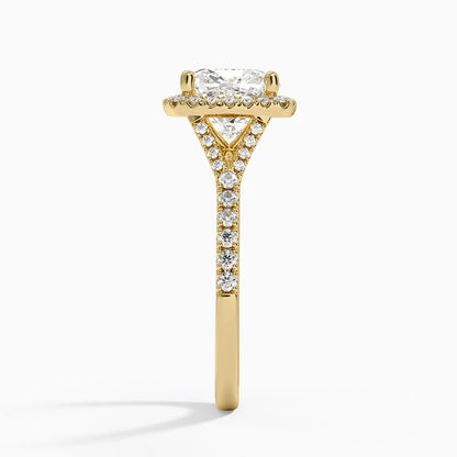2,30 Karat Cushion Halo Tasarım Tektaş Laboratuvar Pırlanta Yüzük 18K -Novara - Bold Diamonds