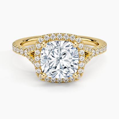 2,30 Karat Cushion Halo Tasarım Tektaş Laboratuvar Pırlanta Yüzük 18K -Novara - Bold Diamonds
