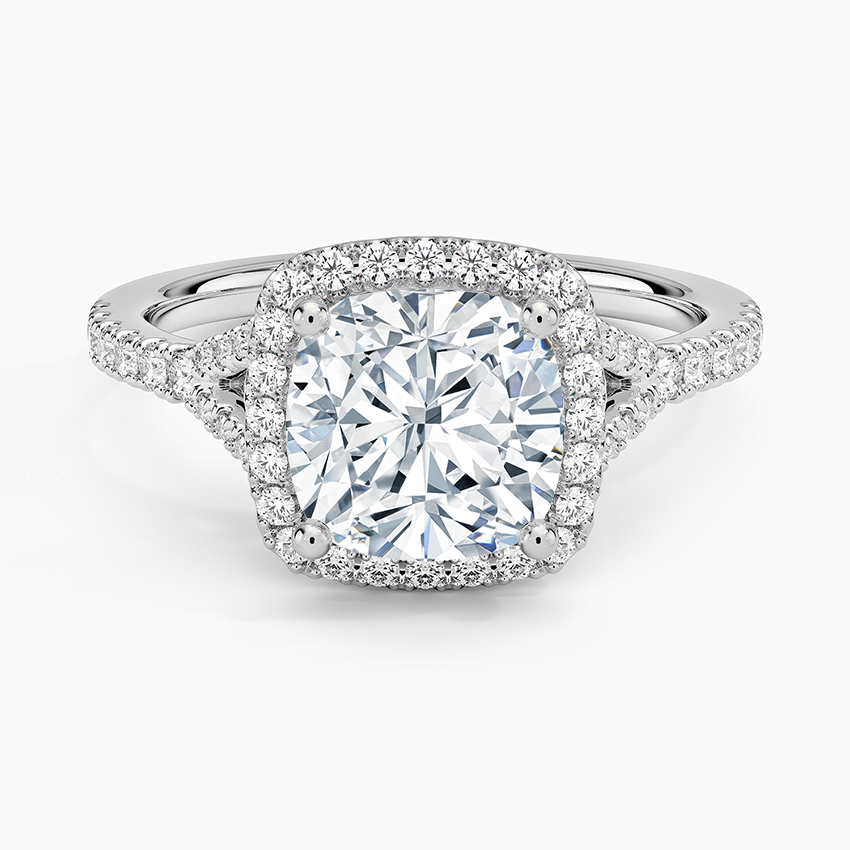 2,30 Karat Cushion Halo Tasarım Tektaş Laboratuvar Pırlanta Yüzük 18K -Novara - Bold Diamonds