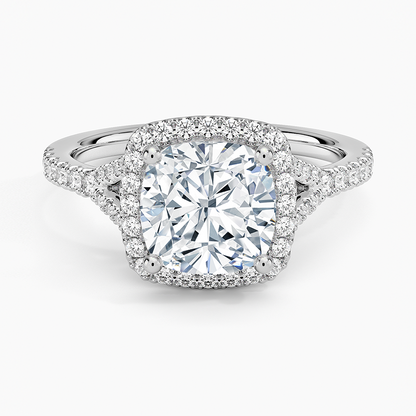 2,30 Karat Cushion Halo Tasarım Tektaş Laboratuvar Pırlanta Yüzük 18K -Novara - Bold Diamonds