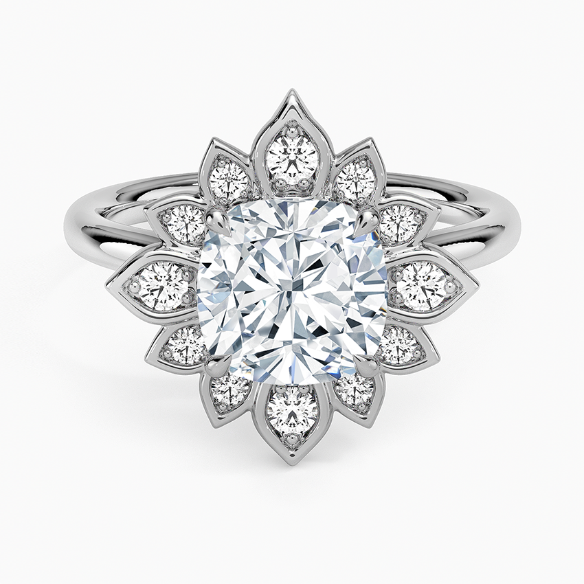 2,30 Karat Cushion Halo Tasarım Tektaş Laboratuvar Pırlanta Yüzük 18K - Solara - Bold Diamonds