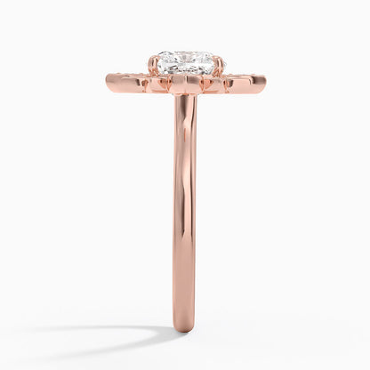 2,30 Karat Cushion Halo Tasarım Tektaş Laboratuvar Pırlanta Yüzük 18K - Solara - Bold Diamonds