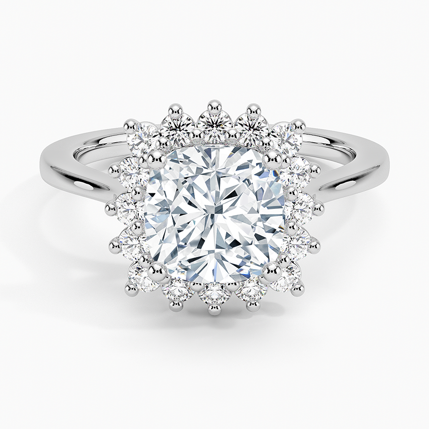 2,30 Karat Cushion Halo Tasarım Tektaş Laboratuvar Pırlanta Yüzük 18K -Vespera - Bold Diamonds