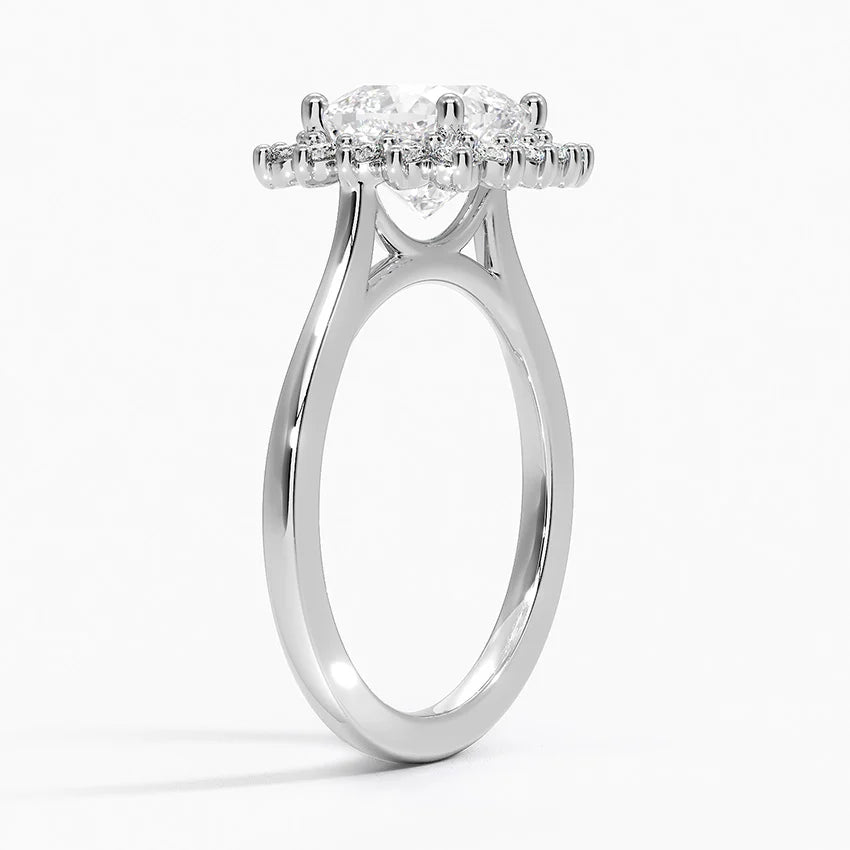 2,30 Karat Cushion Halo Tasarım Tektaş Laboratuvar Pırlanta Yüzük 18K -Vespera - Bold Diamonds