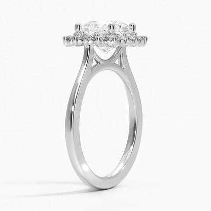 2,30 Karat Cushion Halo Tasarım Tektaş Laboratuvar Pırlanta Yüzük 18K -Vespera - Bold Diamonds
