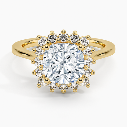 2,30 Karat Cushion Halo Tasarım Tektaş Laboratuvar Pırlanta Yüzük 18K -Vespera - Bold Diamonds