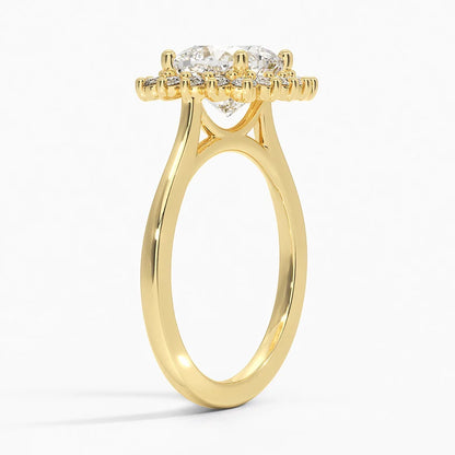 2,30 Karat Cushion Halo Tasarım Tektaş Laboratuvar Pırlanta Yüzük 18K -Vespera - Bold Diamonds