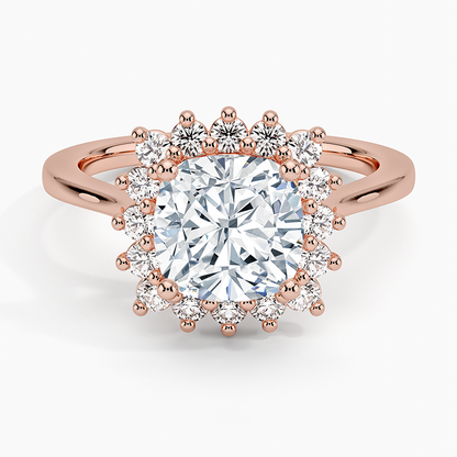 2,30 Karat Cushion Halo Tasarım Tektaş Laboratuvar Pırlanta Yüzük 18K -Vespera - Bold Diamonds