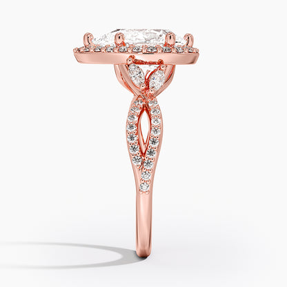 2.30 Karat Damla Halo Tasarım Tektaş Laboratuvar Pırlanta Yüzük 18K -Coronae - Bold Diamonds