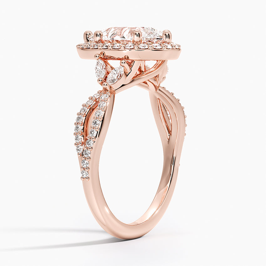 2.30 Karat Damla Halo Tasarım Tektaş Laboratuvar Pırlanta Yüzük 18K -Coronae - Bold Diamonds