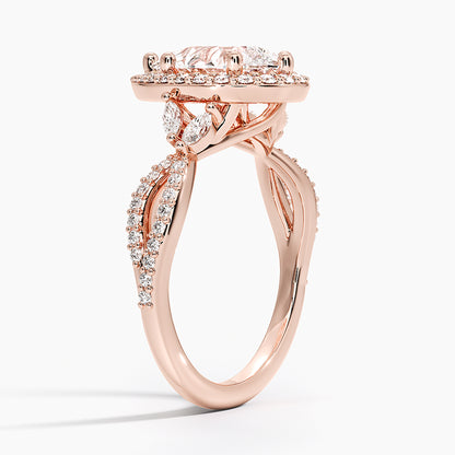 2.30 Karat Damla Halo Tasarım Tektaş Laboratuvar Pırlanta Yüzük 18K -Coronae - Bold Diamonds