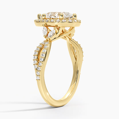 2.30 Karat Damla Halo Tasarım Tektaş Laboratuvar Pırlanta Yüzük 18K -Coronae - Bold Diamonds