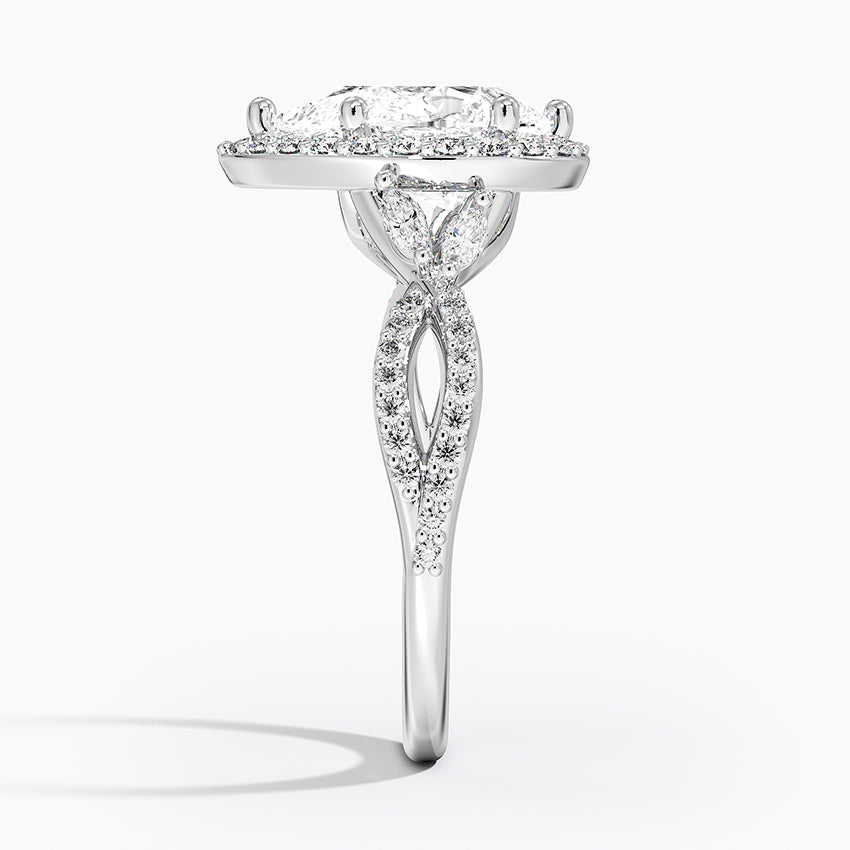 2.30 Karat Damla Halo Tasarım Tektaş Laboratuvar Pırlanta Yüzük 18K -Coronae - Bold Diamonds