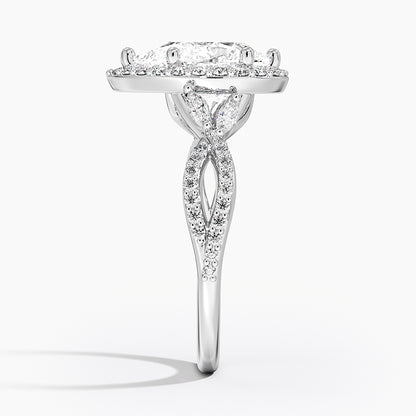 2.30 Karat Damla Halo Tasarım Tektaş Laboratuvar Pırlanta Yüzük 18K -Coronae - Bold Diamonds