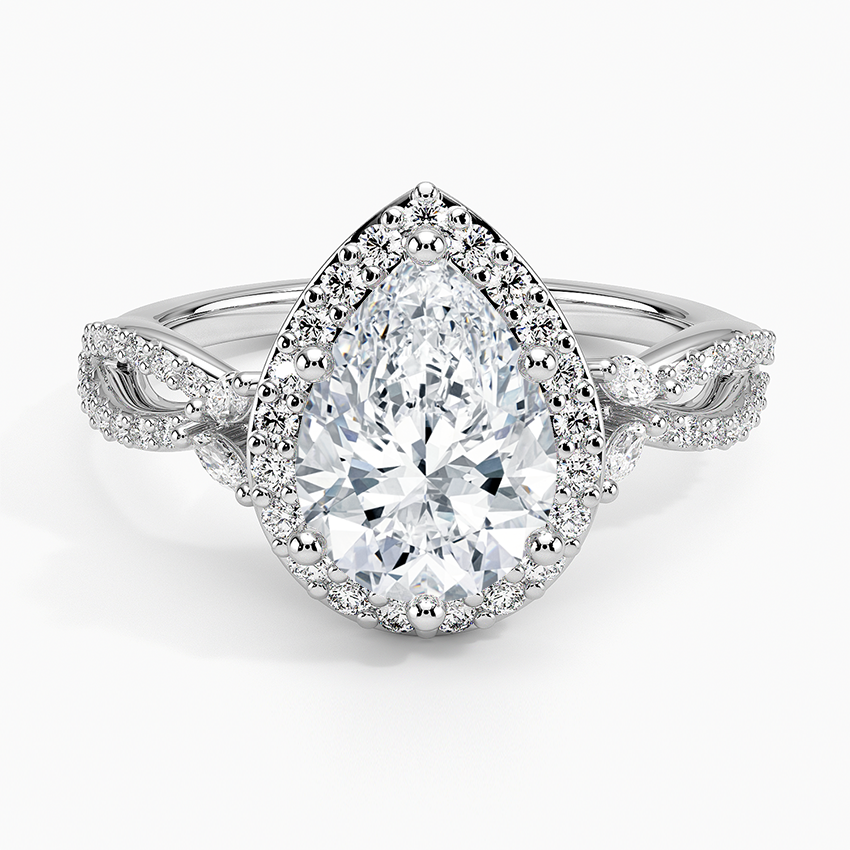 2.30 Karat Damla Halo Tasarım Tektaş Laboratuvar Pırlanta Yüzük 18K -Coronae - Bold Diamonds