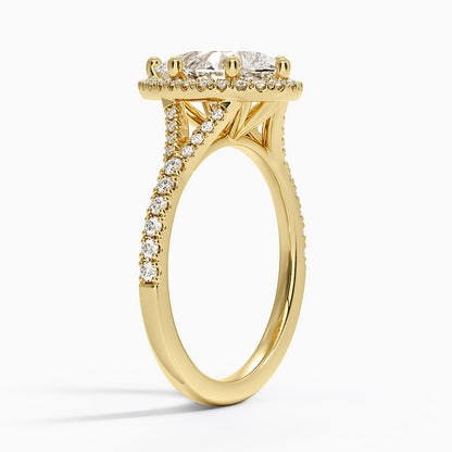 2,30 Karat Damla Halo Tasarım Tektaş Laboratuvar Pırlanta Yüzük 18K -Novara - Bold Diamonds