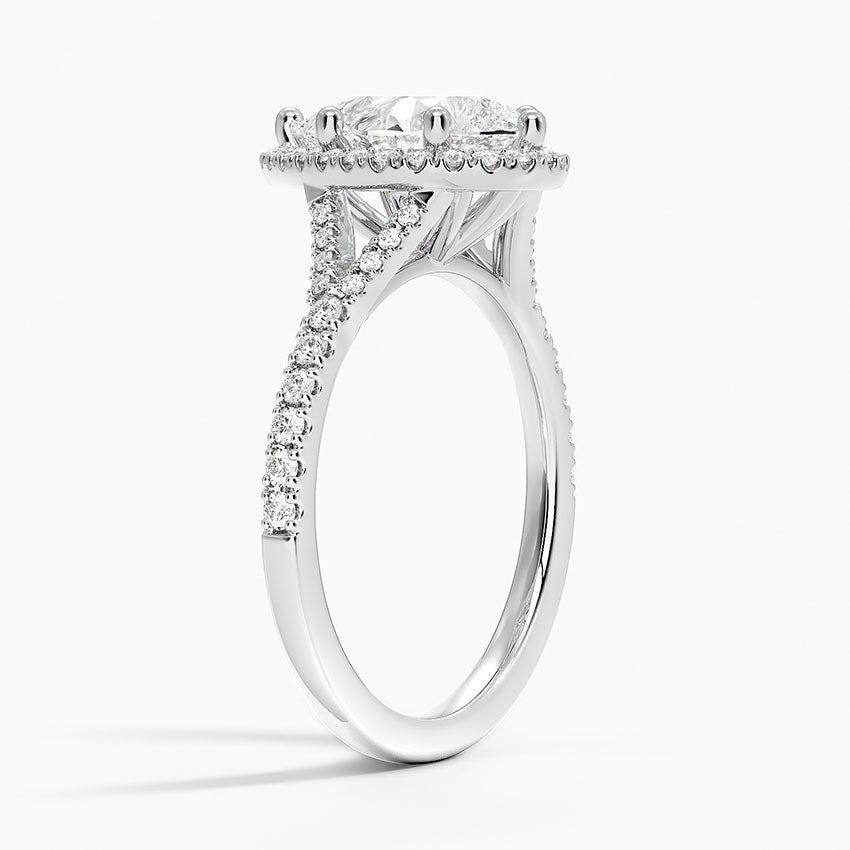 2,30 Karat Damla Halo Tasarım Tektaş Laboratuvar Pırlanta Yüzük 18K -Novara - Bold Diamonds
