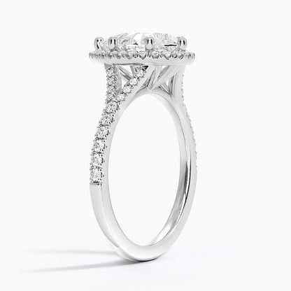 2,30 Karat Damla Halo Tasarım Tektaş Laboratuvar Pırlanta Yüzük 18K -Novara - Bold Diamonds