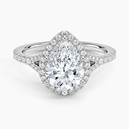 2,30 Karat Damla Halo Tasarım Tektaş Laboratuvar Pırlanta Yüzük 18K -Novara - Bold Diamonds