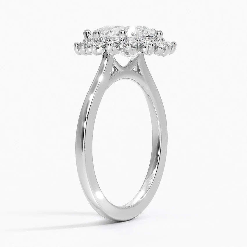 2,30 Karat Damla Halo Tasarım Tektaş Laboratuvar Pırlanta Yüzük 18K -Vespera - Bold Diamonds