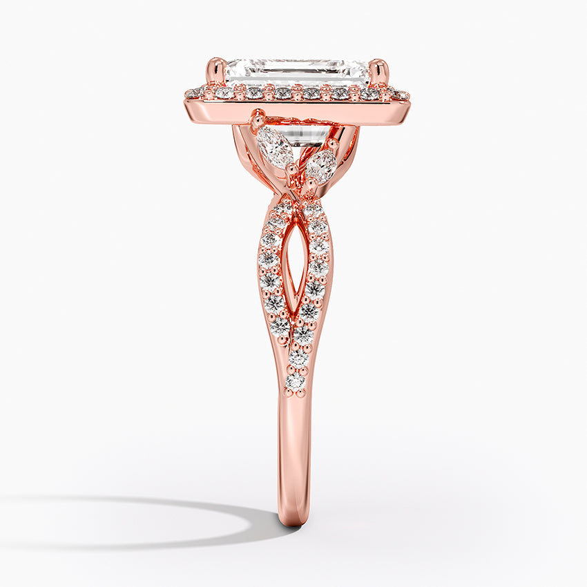 2.30 Karat Emerald Halo Tasarım Tektaş Laboratuvar Pırlanta Yüzük 18K -Coronae - Bold Diamonds