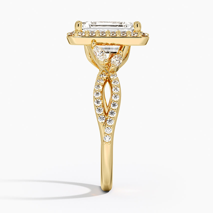 2.30 Karat Emerald Halo Tasarım Tektaş Laboratuvar Pırlanta Yüzük 18K -Coronae - Bold Diamonds