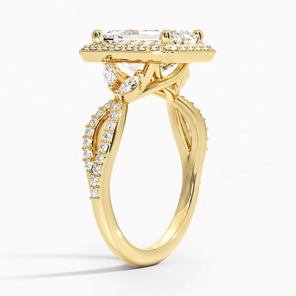 2.30 Karat Emerald Halo Tasarım Tektaş Laboratuvar Pırlanta Yüzük 18K -Coronae - Bold Diamonds