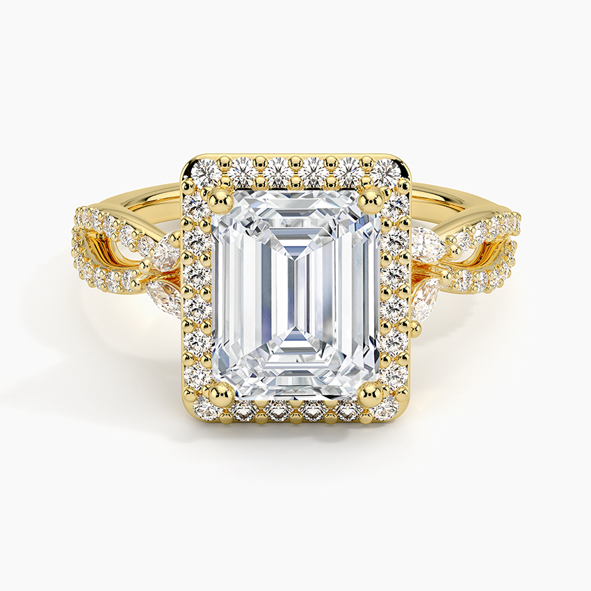 2.30 Karat Emerald Halo Tasarım Tektaş Laboratuvar Pırlanta Yüzük 18K -Coronae - Bold Diamonds