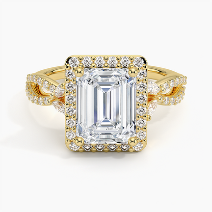 2.30 Karat Emerald Halo Tasarım Tektaş Laboratuvar Pırlanta Yüzük 18K -Coronae - Bold Diamonds