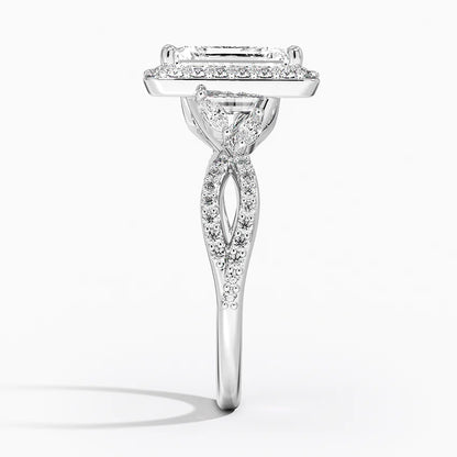 2.30 Karat Emerald Halo Tasarım Tektaş Laboratuvar Pırlanta Yüzük 18K -Coronae - Bold Diamonds