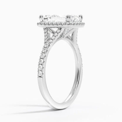 2,30 Karat Emerald Halo Tasarım Tektaş Laboratuvar Pırlanta Yüzük 18K -Novara - Bold Diamonds