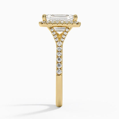 2,30 Karat Emerald Halo Tasarım Tektaş Laboratuvar Pırlanta Yüzük 18K -Novara - Bold Diamonds