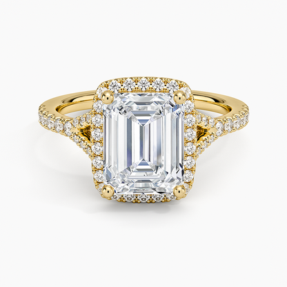 2,30 Karat Emerald Halo Tasarım Tektaş Laboratuvar Pırlanta Yüzük 18K -Novara - Bold Diamonds