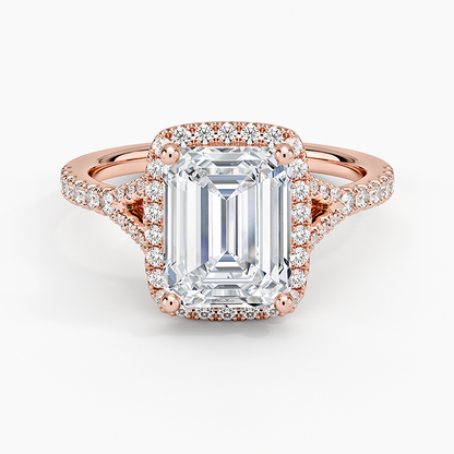 2,30 Karat Emerald Halo Tasarım Tektaş Laboratuvar Pırlanta Yüzük 18K -Novara - Bold Diamonds