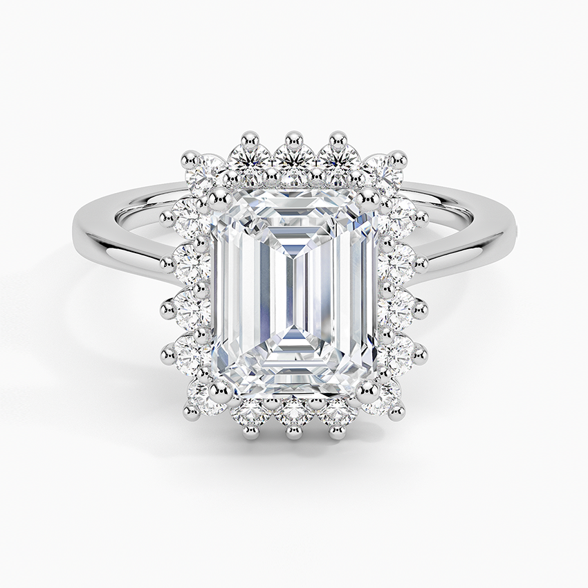 2,30 Karat Emerald Halo Tasarım Tektaş Laboratuvar Pırlanta Yüzük 18K -Vespera - Bold Diamonds
