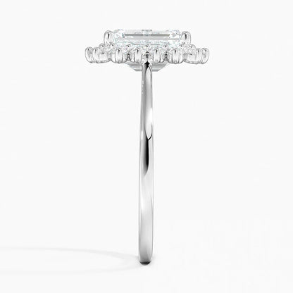 2,30 Karat Emerald Halo Tasarım Tektaş Laboratuvar Pırlanta Yüzük 18K -Vespera - Bold Diamonds