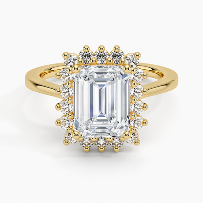 2,30 Karat Emerald Halo Tasarım Tektaş Laboratuvar Pırlanta Yüzük 18K -Vespera - Bold Diamonds
