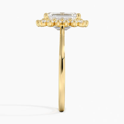 2,30 Karat Emerald Halo Tasarım Tektaş Laboratuvar Pırlanta Yüzük 18K -Vespera - Bold Diamonds