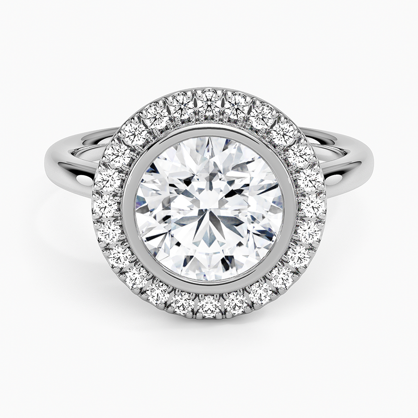 2,30 Karat Halo Tasarım Tektaş Laboratuvar Pırlanta Yüzük 18K - Eterna - Bold Diamonds