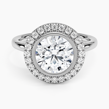 2,30 Karat Halo Tasarım Tektaş Laboratuvar Pırlanta Yüzük 18K - Eterna - Bold Diamonds