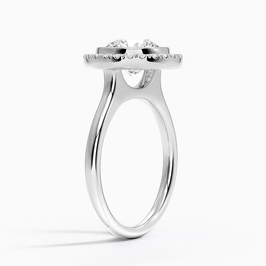 2,30 Karat Halo Tasarım Tektaş Laboratuvar Pırlanta Yüzük 18K - Eterna - Bold Diamonds