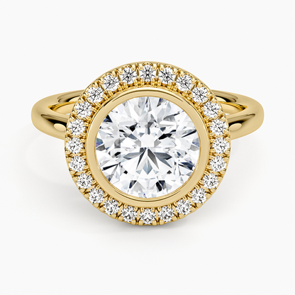 2,30 Karat Halo Tasarım Tektaş Laboratuvar Pırlanta Yüzük 18K - Eterna - Bold Diamonds