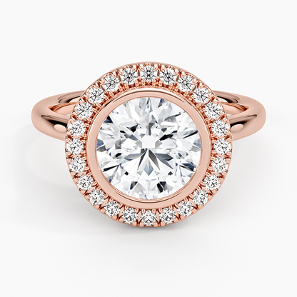2,30 Karat Halo Tasarım Tektaş Laboratuvar Pırlanta Yüzük 18K - Eterna - Bold Diamonds